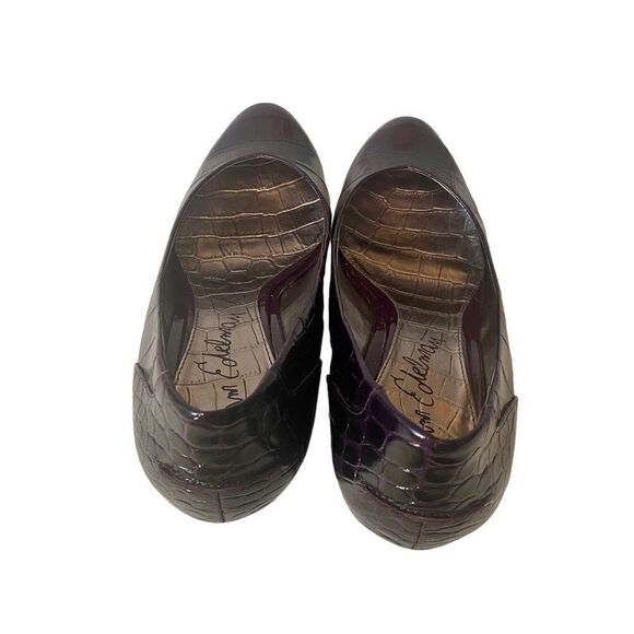 Sam Edelman Purple Faux Alligator Print Cone Heel Pumps in Sz. 8.5M - Picture 3 of 7